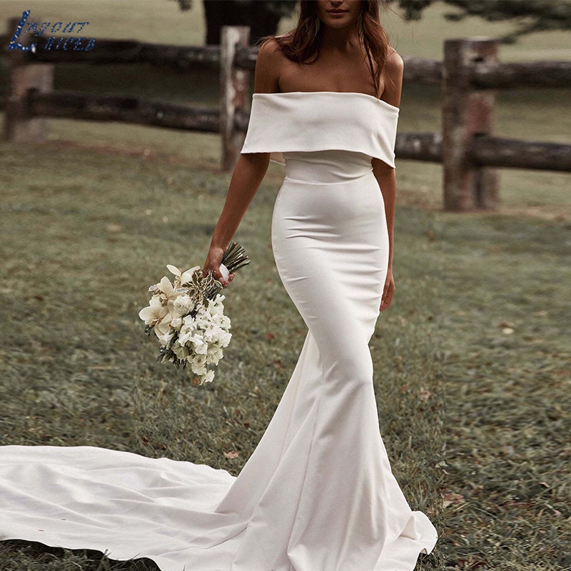 White on sale mermaid gown