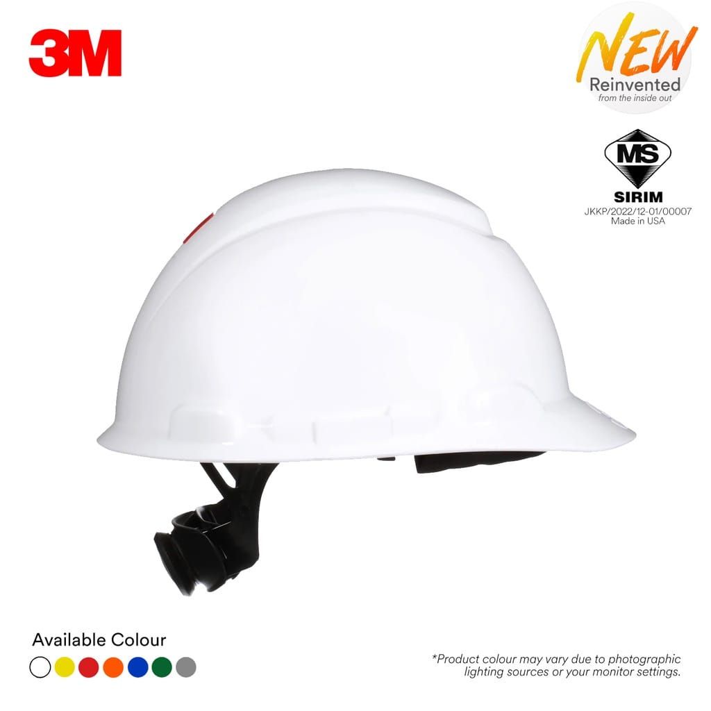 3M H-700SFR-UV SIRIM Series Ratchet Safety Helmet/ White Yellow Red ...