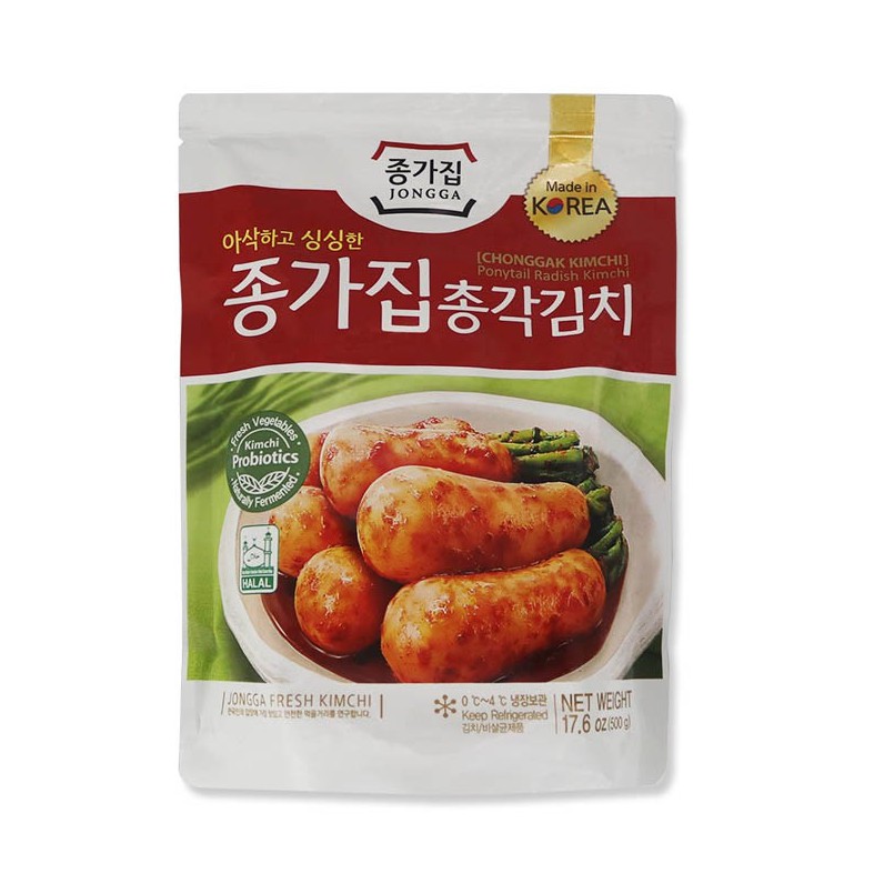 Jongga Kimchi, Ponytail Radish Kimchi 500g (HALAL) [종가집 총각김치 500g