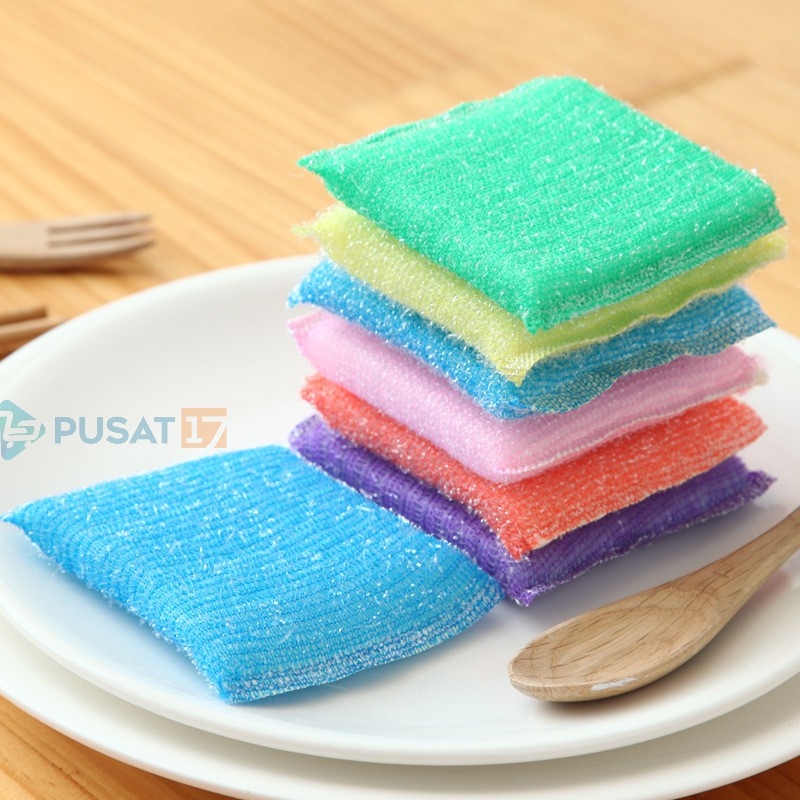 SPON CUCI PIRING ISI 4PCS SERBAGUNA / SPONGE CUCI PIRING / SPONS CUCI PIRING SABUT BUSA CUCI PIRING - Gambar 4