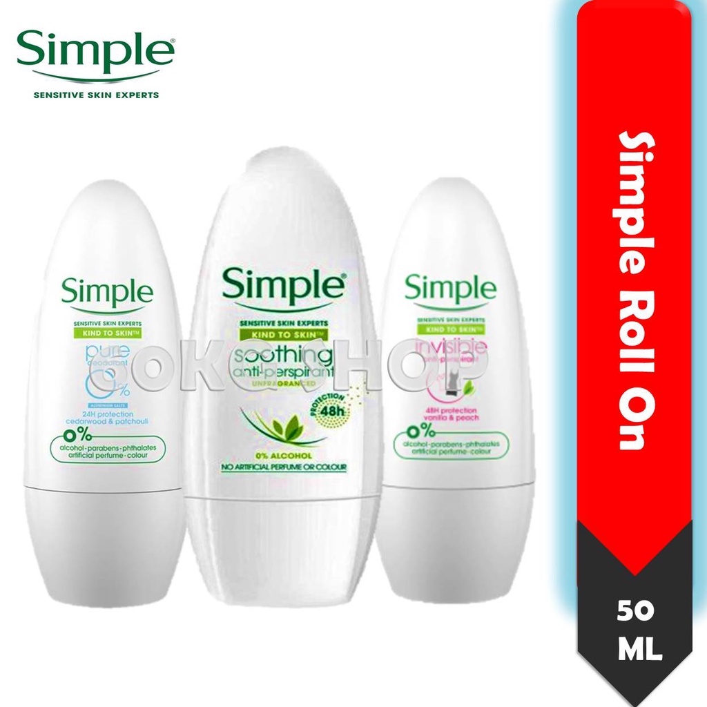 Simple AntiPerspirant Deodorant RollOn 50ml Shopee Singapore