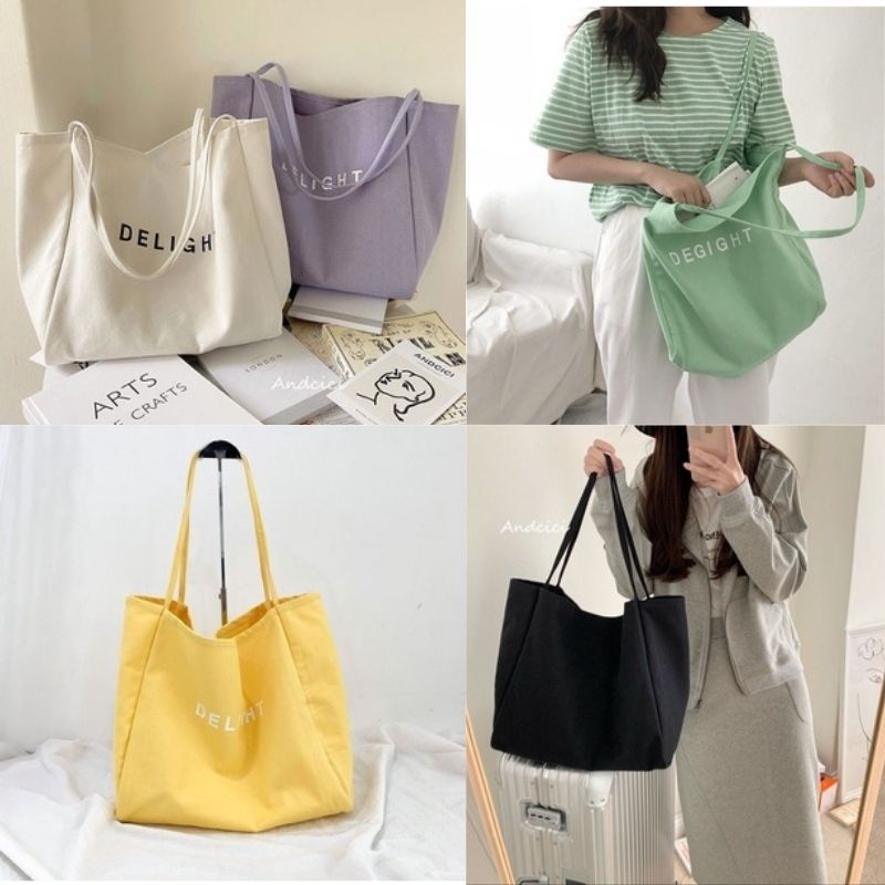 Female college student class bag canvas casual tote bag lazy bag