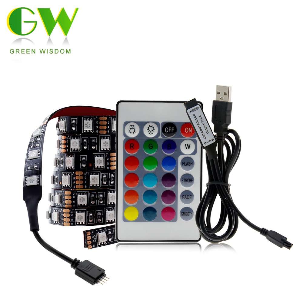 USB LED Strip light 5050 RGB Changeable LED Light DC5V 60led/m TV ...