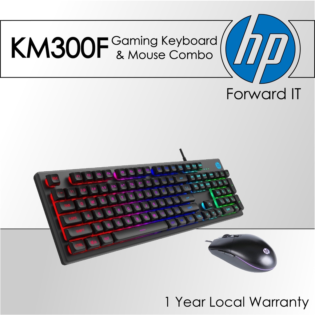 HP USB Wired Gaming Keyboard and Mouse Combo (KM300F/Black) Shopee