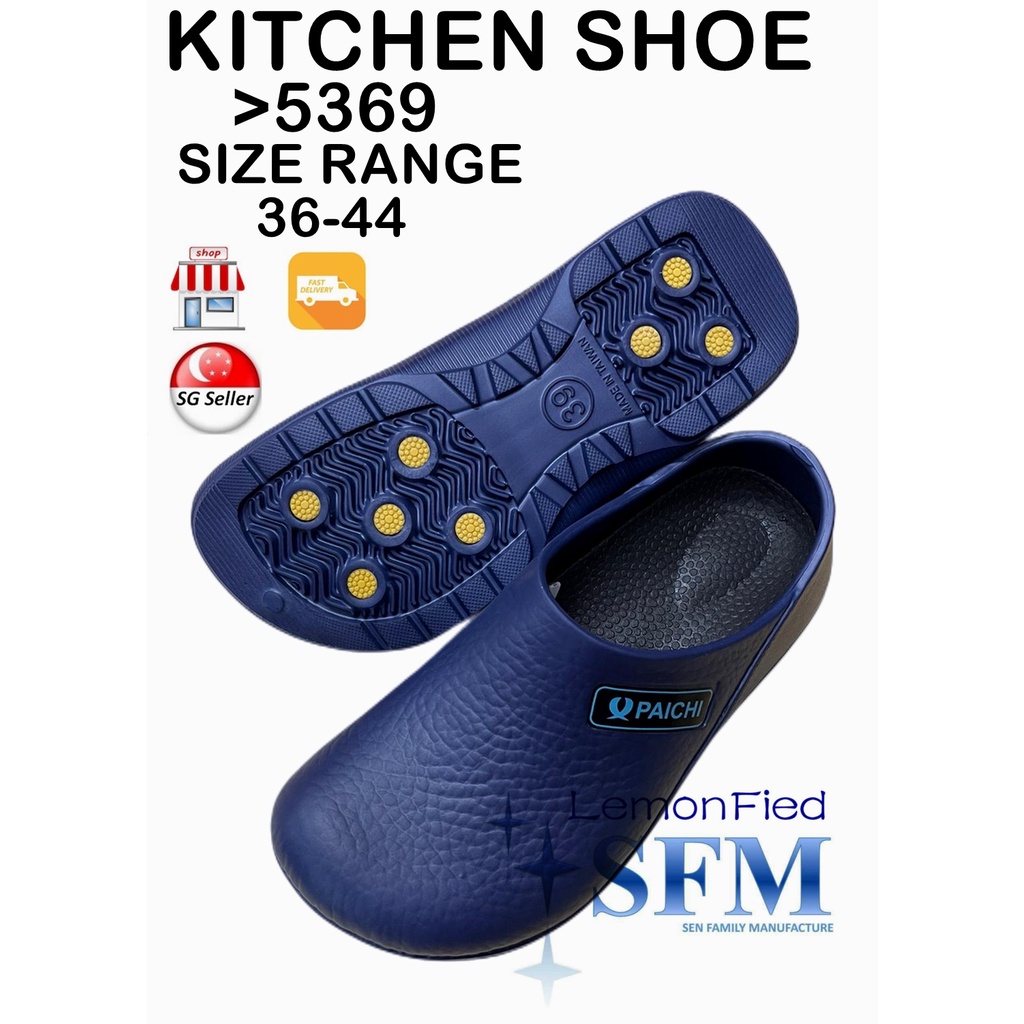 Kitchen Shoe P 5369 Size 36 - 44 Made In Taiwan Black slipper SG