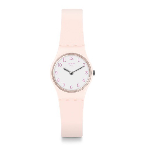 Swatch Pinkbelle LP150 25mm Quartz Pastel Pink Silicone Strap Watch
