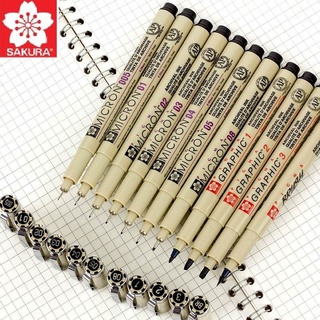 Sakura Pigma Micron 05 Colour Drawing Pen & Brush Art Set Japan 0.45mm | 12  Pens