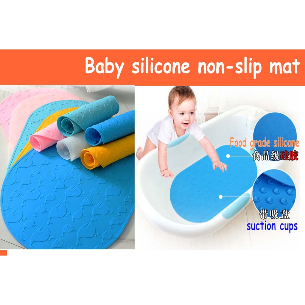 SKIP HOP Whale Shaped MOBY Baby Bath Tub Mat Non-Slip Pad Suction Base Cup  Blue