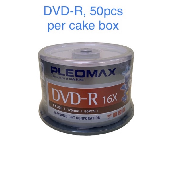 PLEOMAX by Samsung Blank Recordable Disc DVD+R / DVD-R 16X Speed 120min ...