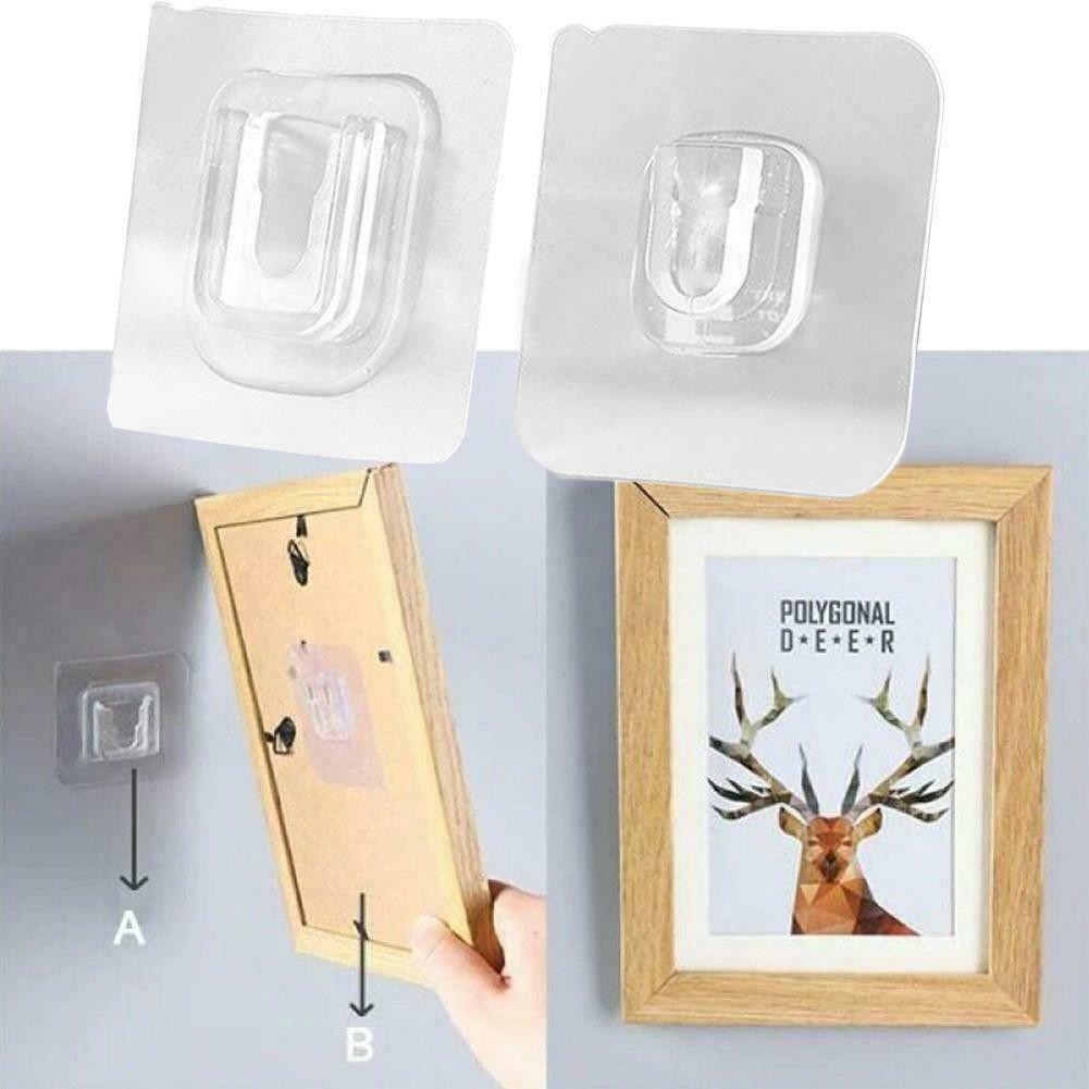 Male Female Hook Transparent Self-Adhesive Adhesive Wall Hooks at