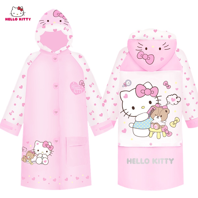 HelloKitty Kids Rain Coat KT Waterproof Rainwear Cute Baby Cartoon
