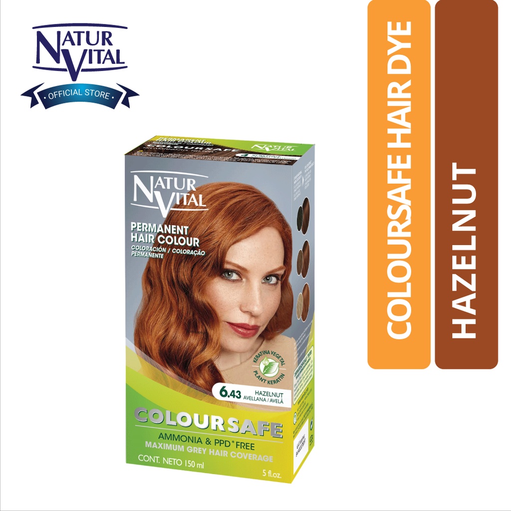 NaturVital Colour Safe Permanent Hair Dye Hazelnut (150ml) Shopee