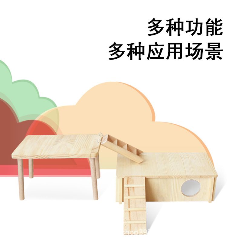 View of Hamster platform wooden Log platform jumping hamster cage natural ...