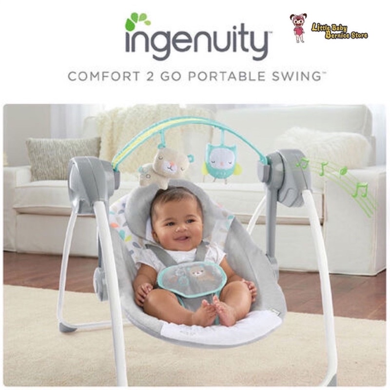 Ingenuity Comfort 2 Go Compact Portable Baby Swing - Fanciful Forest (with music)