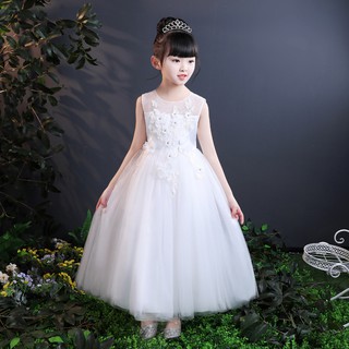 White ruffle flower girl on sale dress