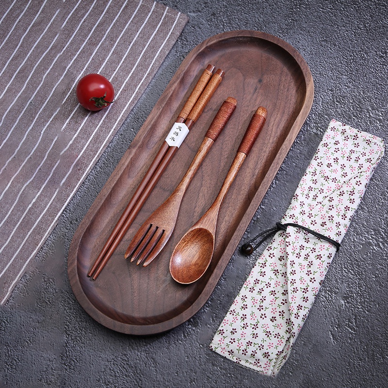 1 Pair Wood Foldable Chopsticks Tableware for Travel Outdoor