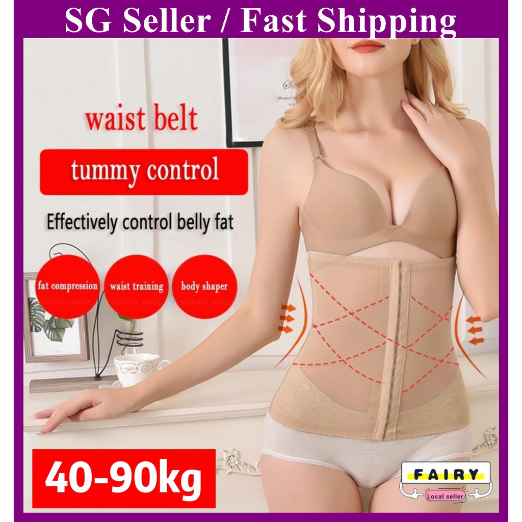 SG Seller) S-3XL Women Body Shaper Waist Trainer Tummy Control Slimming Belt  Ladies Slimming Body Shapewear