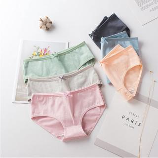 Sg Stock] women's Underwear 100%cotton mid waist breathable seamless Panties