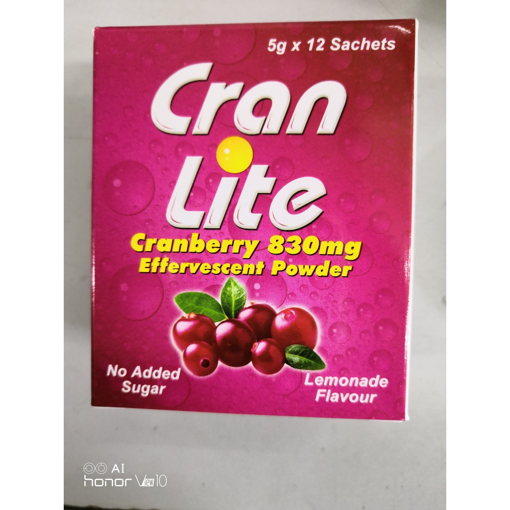 Cran-Lite Cranberry 830mg Effervescent Powder (5g X 12 sachets ...