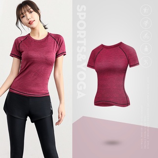 NCLAGEN Casual T-shirt Cotton Women Short Sleeve Dance Sports Running  Clothes Yoga Fitness Crop Top Loose Gym Workout Shirts - Ashuku