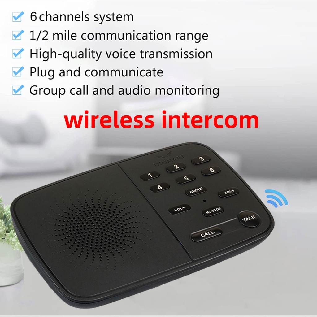 Hosmart Home Wireless Intercom, 1/2 Mile Wireless Intercom System for Business Office, 2022 Edition Room Intercom (1-Pack/2-Pack/3-Pack/4-Pack)