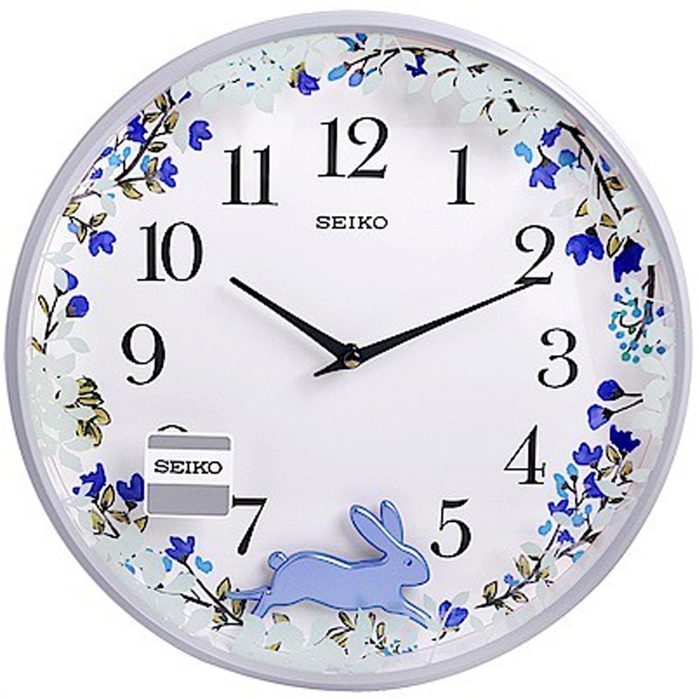 Seiko Wall Clock with Swinging Rabbit Pendulum QXC238N | Shopee Singapore