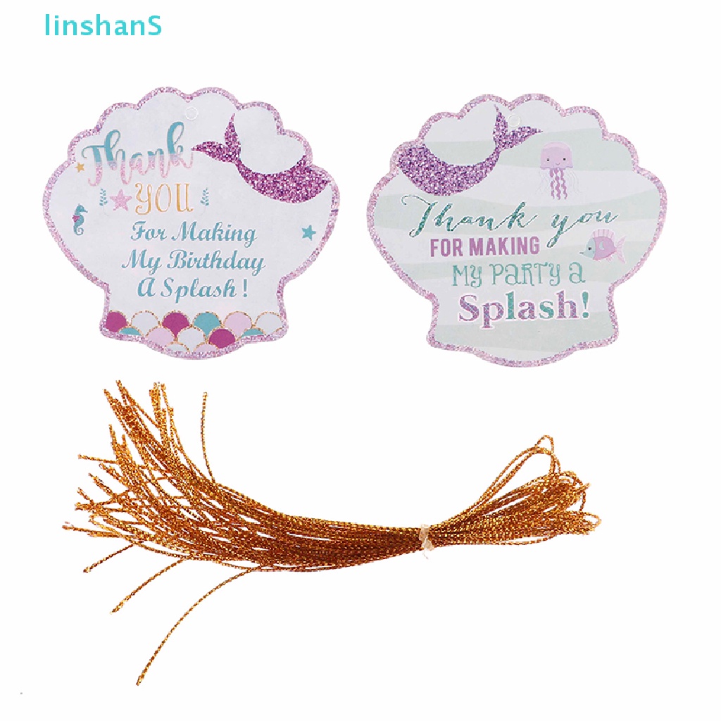 [LinshanS] 24pcs Thank You Tags Mermaid Shell Tags with String Gift Box ...