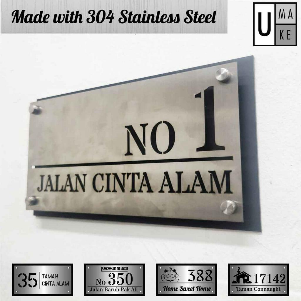 Stainless Steel 304 Laser House Plate Address Nombor Rumah Tanda Rumah ...