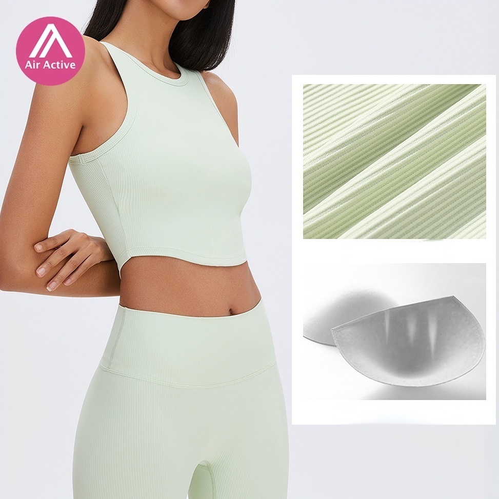 Air active Ribbed Yoga Bra Sports Tank Top Workout Gym