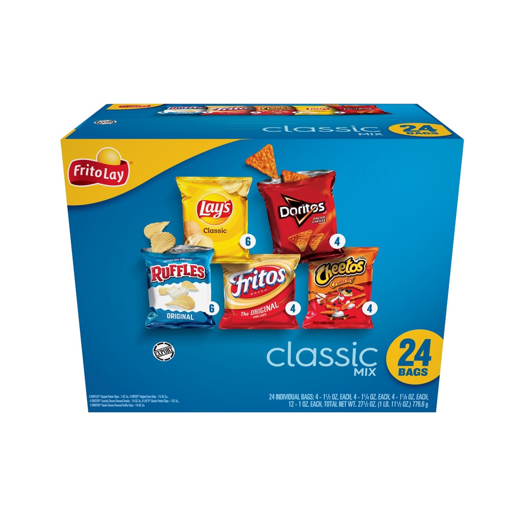 FritoLay Snacks Classic Mix Variety Pack, 1 oz, 24 packs Shopee