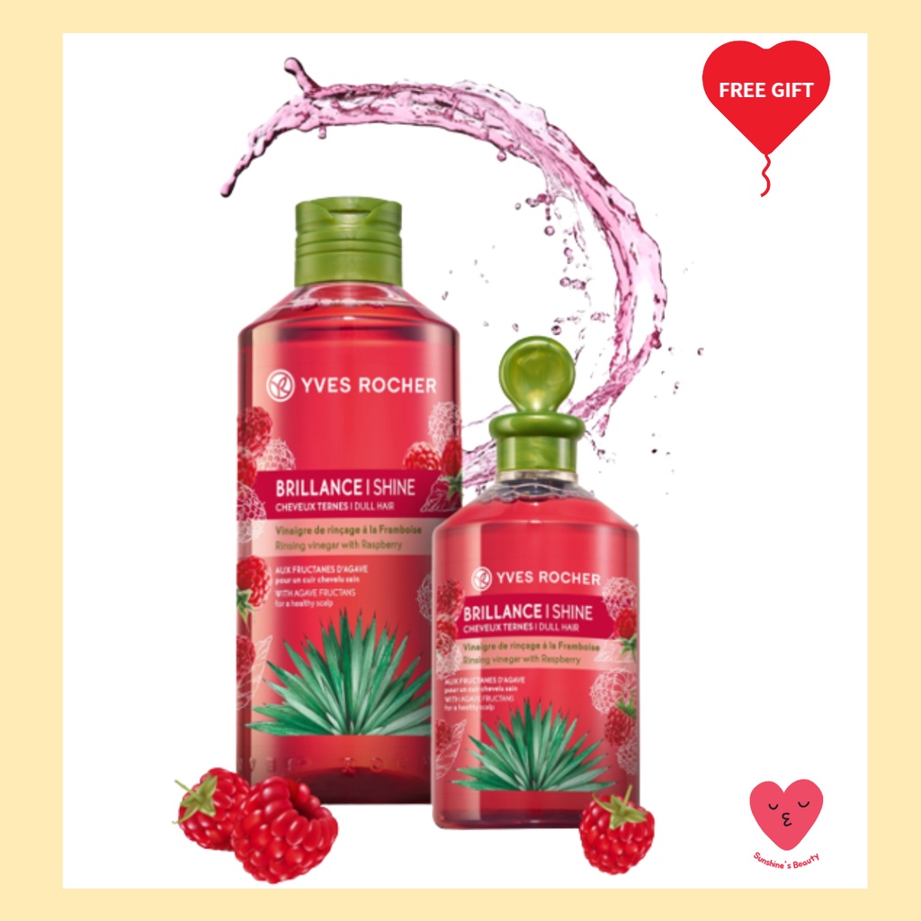 [Yves Rocher] Hair Rinsing Vinegar Shine with Raspberry 400ml Shopee