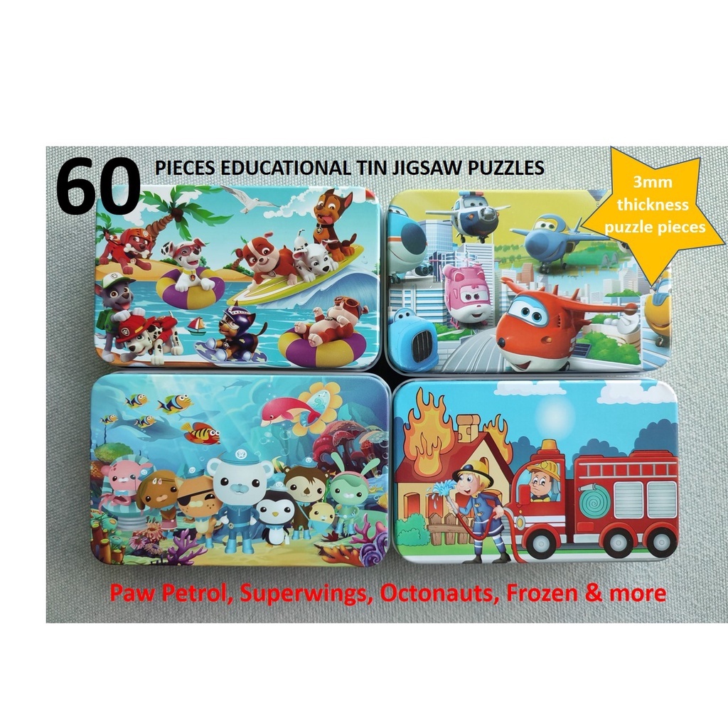 [SG READY STOCK] Kids Jigsaw Puzzle - 60 pieces Paw Petrol, SuperWings, Octonauts, Frozen, Sofia