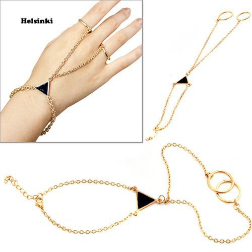 Chain ring hot sale bracelet gold