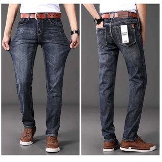 [28-40] Denim Jeans Men Korean Elastic Soft Comfortable Does Not Fade ...