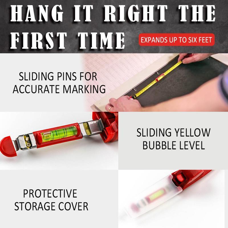 All-In-One Picture Hanging Tool Hang-O-Matic Frame Hanger Ruler Spirit ...