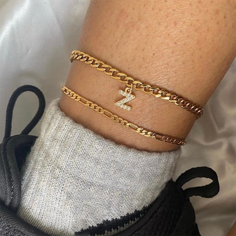 Gold sale letter anklet