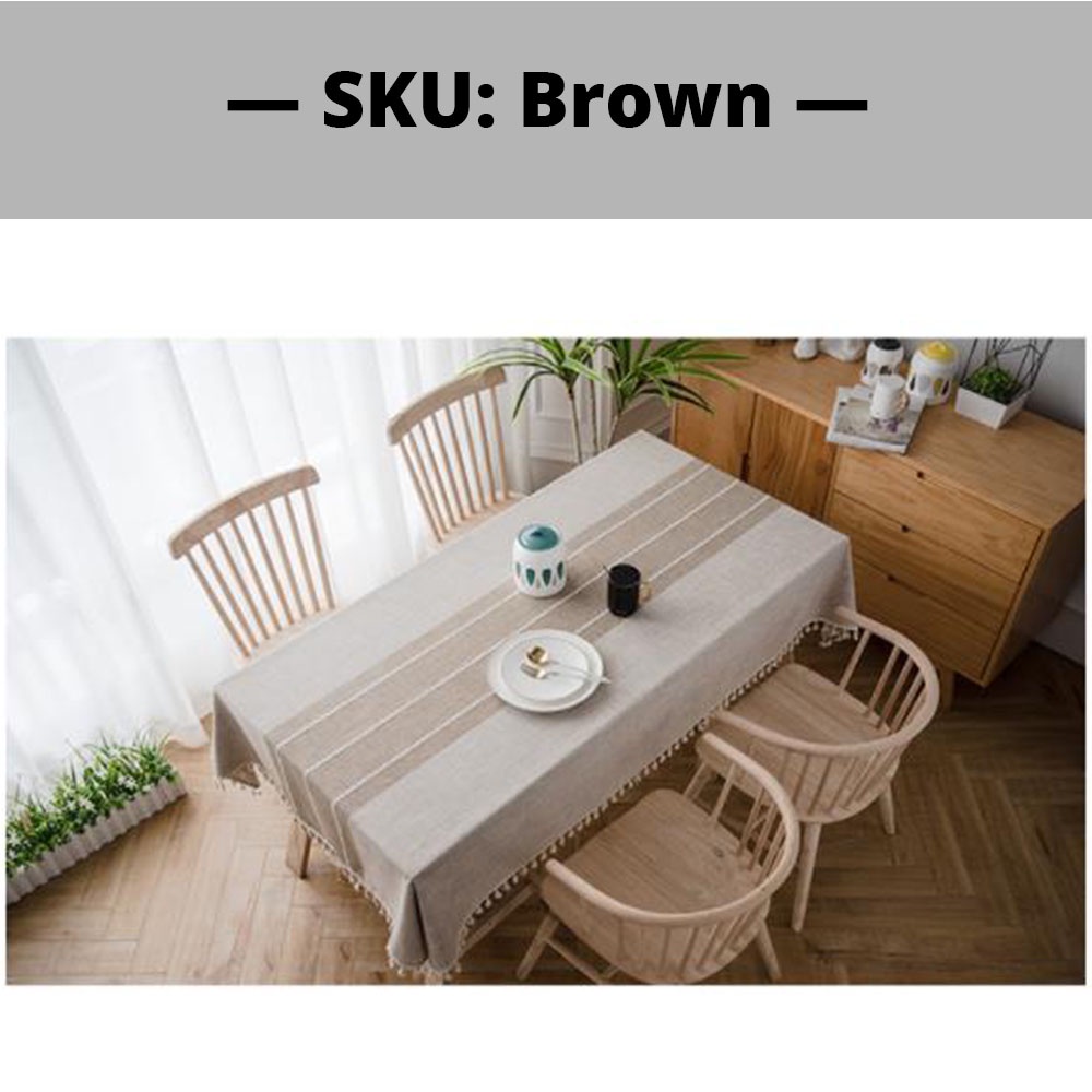 {SG} Tablecloth Table Cloth 90×90cm 100×160cm 140×140cm 140×200cm Table Cover Tassel Cotton