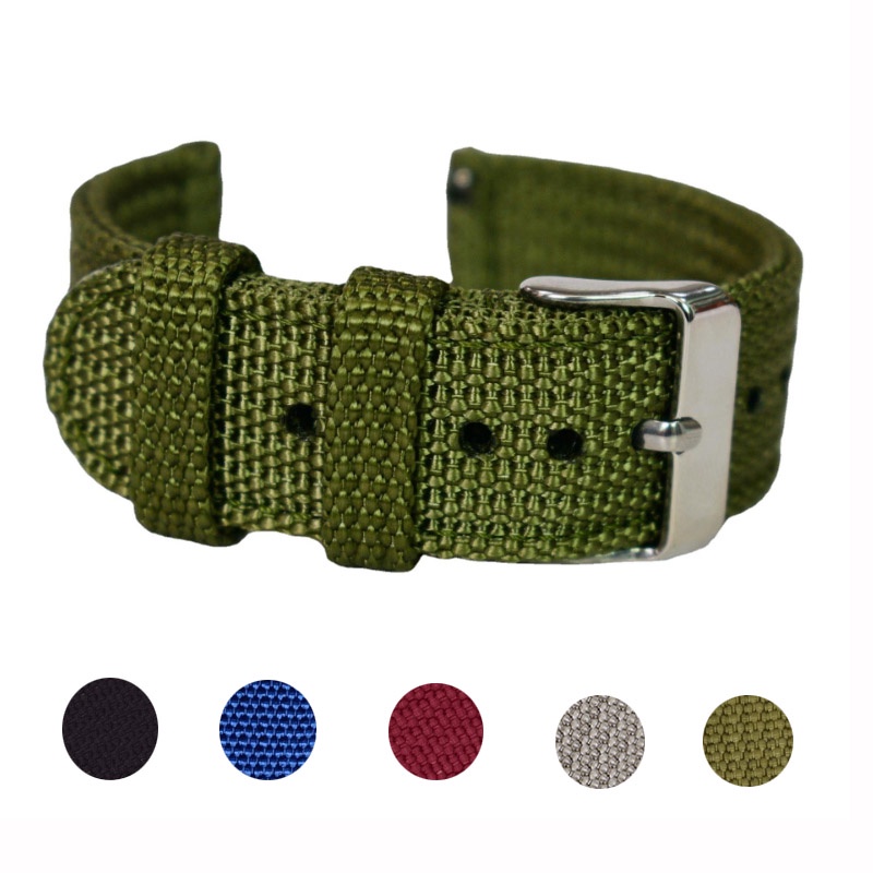 High Quality Nylon Strap 18mm 20mm 22mm 24mm Quick Release Watch Bracelet Canvas Wrist Band Army Green Brown Universal Belt Strainght End Shopee Singapore