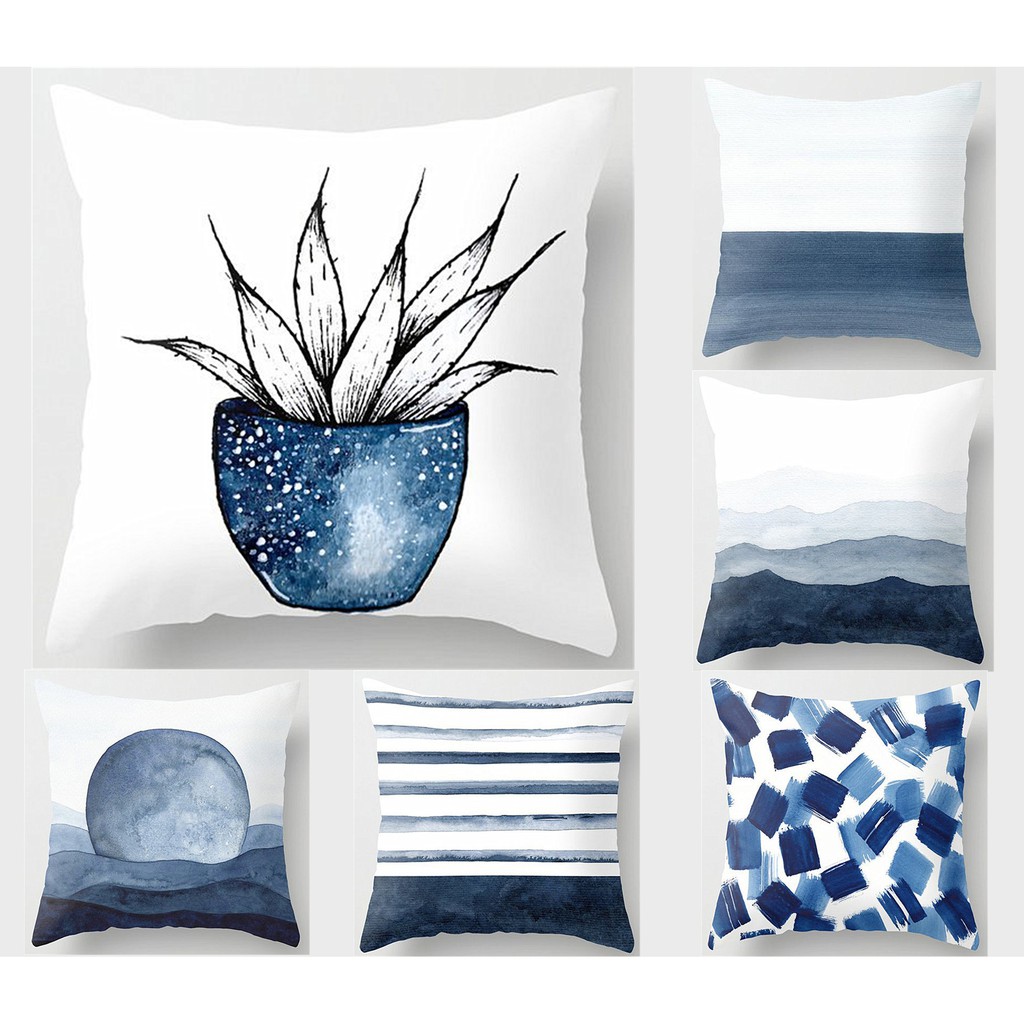 Blue pattern pillow cases sale