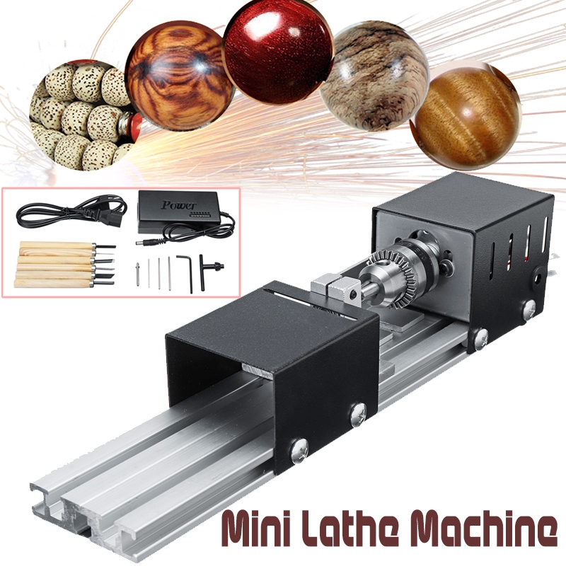 110V-240V 200W Wood Lathe Mini Lathe Beads Machine Diy Woodworking Tool ...
