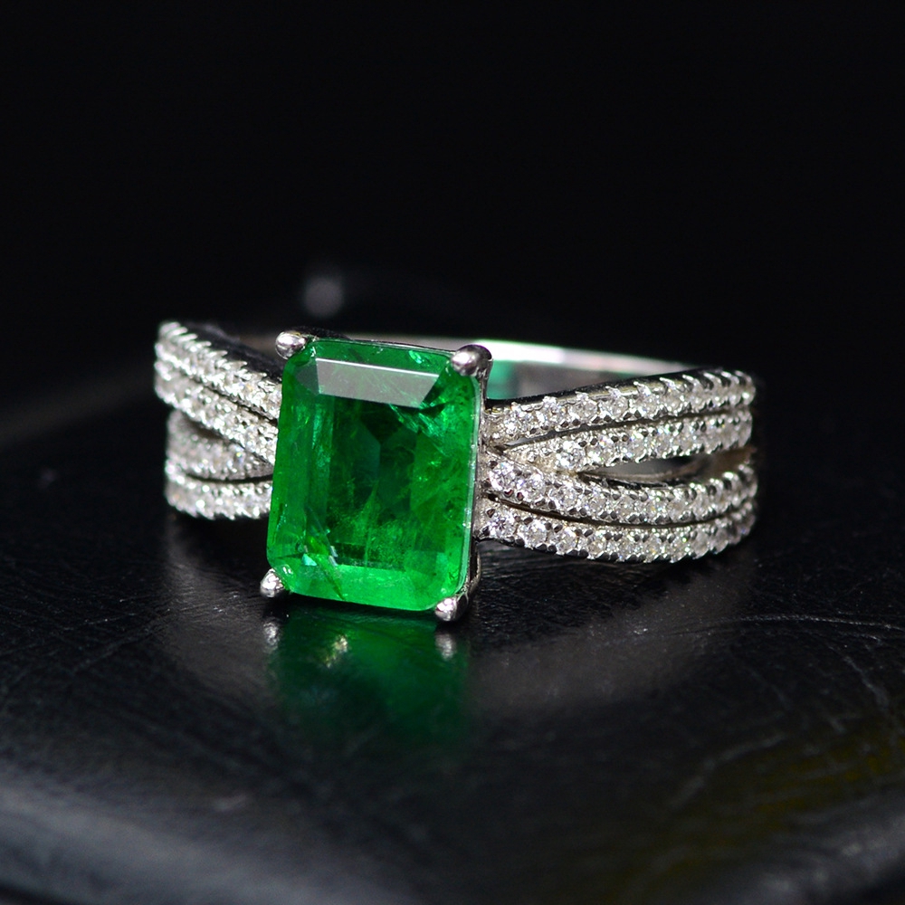Rectangle deals emerald ring