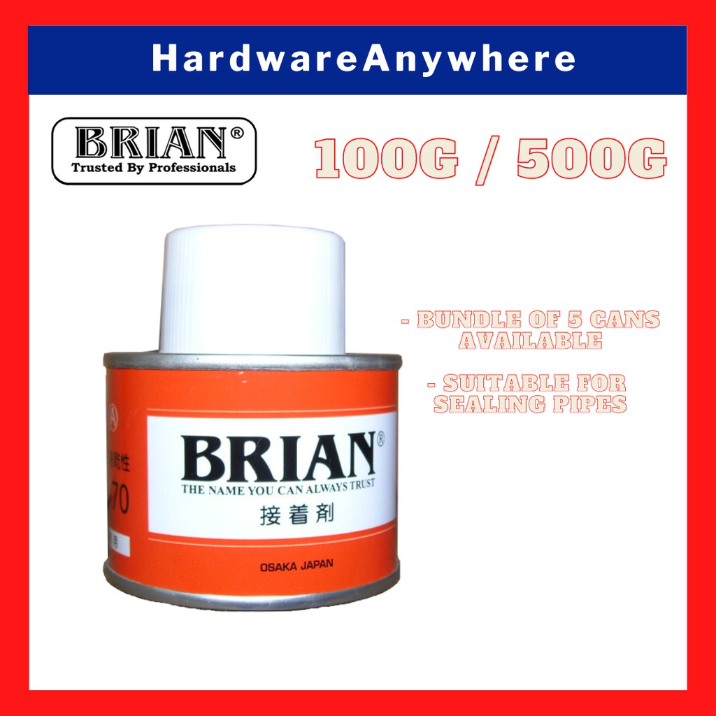 Solvent Cement for Pipe and Fittings / PVC Pipe Glue / BRIAN PVC Glue