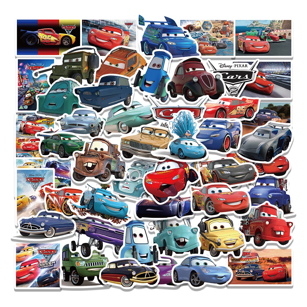 50 pcs Cars Cartoon Movie Waterproof PVC Stickers（2） | Shopee Singapore