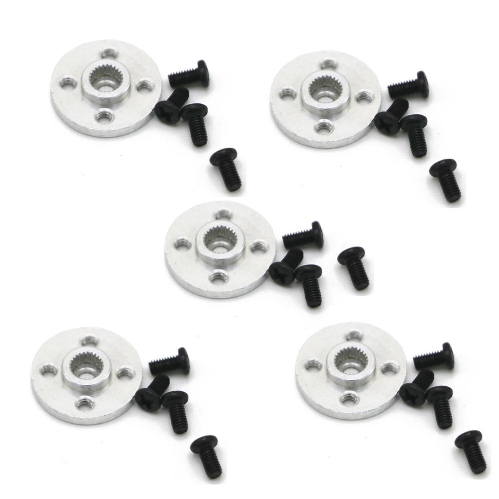 10-Pack Aluminum Servo Arms / Horns - 25T Round Disc For MG995, MG996, Futaba, Hitec RC Servos