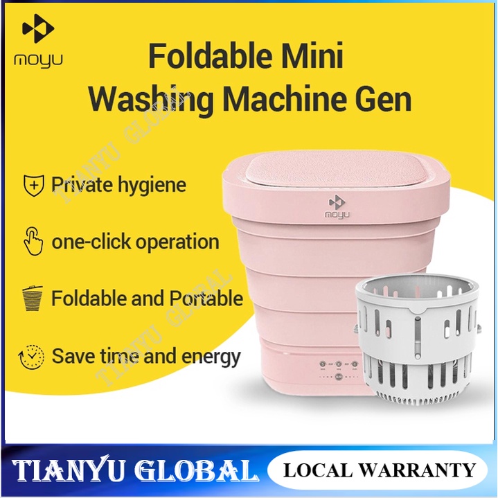 Moyu Portable Mini Folding Washing Machine with Spin Dryer Drying and