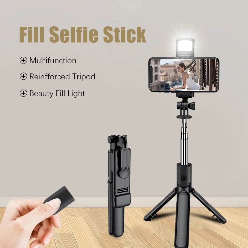 Selfie Stick Wireless Bluetooth Compatible Foldable Mini Tripod For