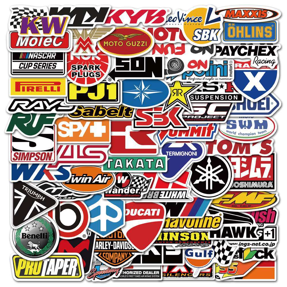 ⚡FLASH SALE⚡ 100PCS Racing Car Stickers Waterproof Sticker Motocross Racing  Helmet Skateboard Bicycle Laptop PVC JDM Luggage Sticker