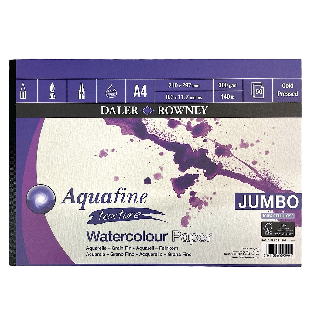 Daler Rowney Aquafine A4 Jumbo Watercolour Pad 300gsm 50sht Cold ...