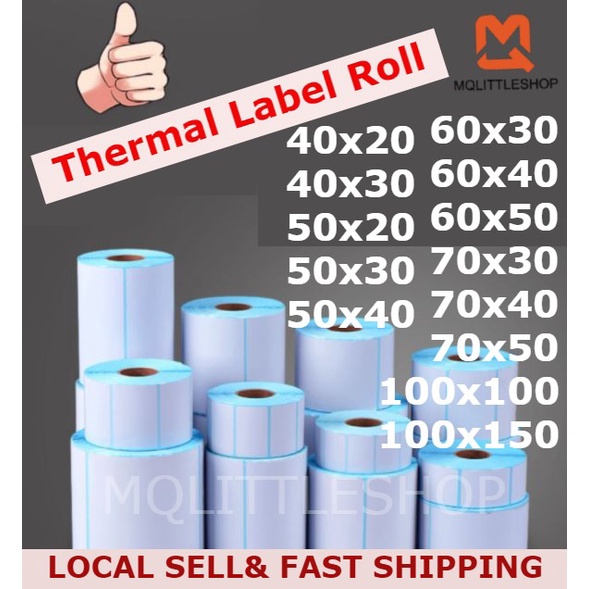 [SG SELLER] Thermal Label Roll Self Adhesive Direct thermal printing