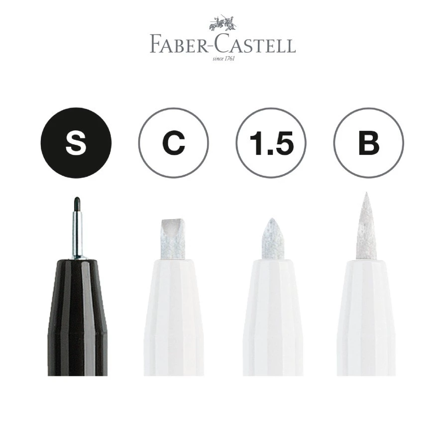 Faber-Castell PITT Artist Pen Black &White set 4 - Gambar 2